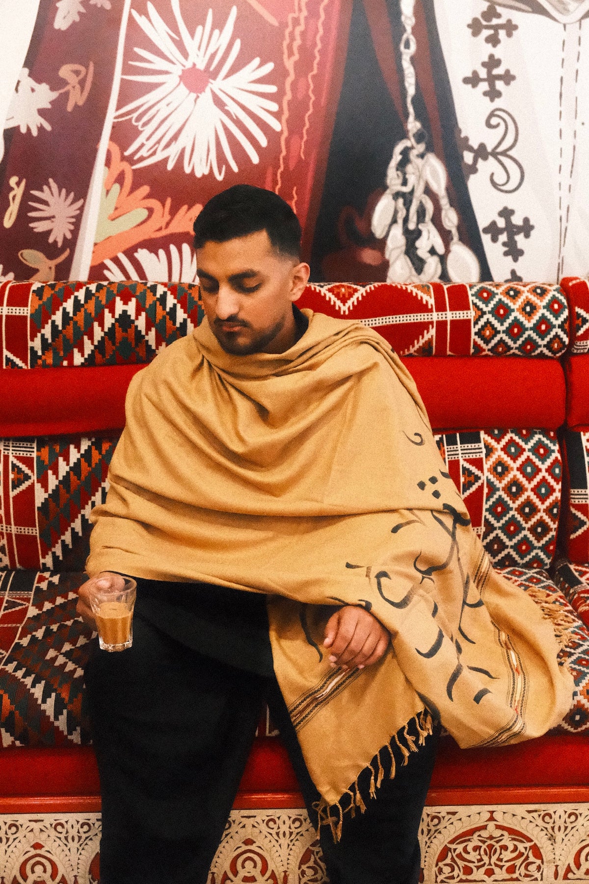 Calligraphy painted shawls