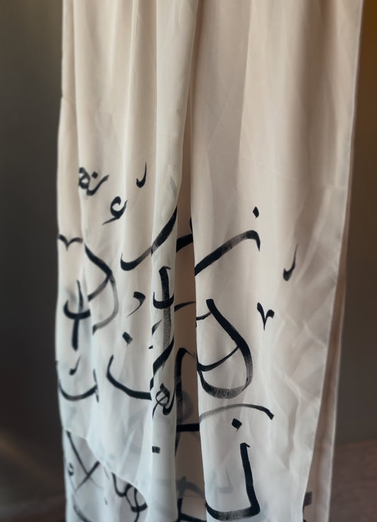 Name painted calligraphy chiffons