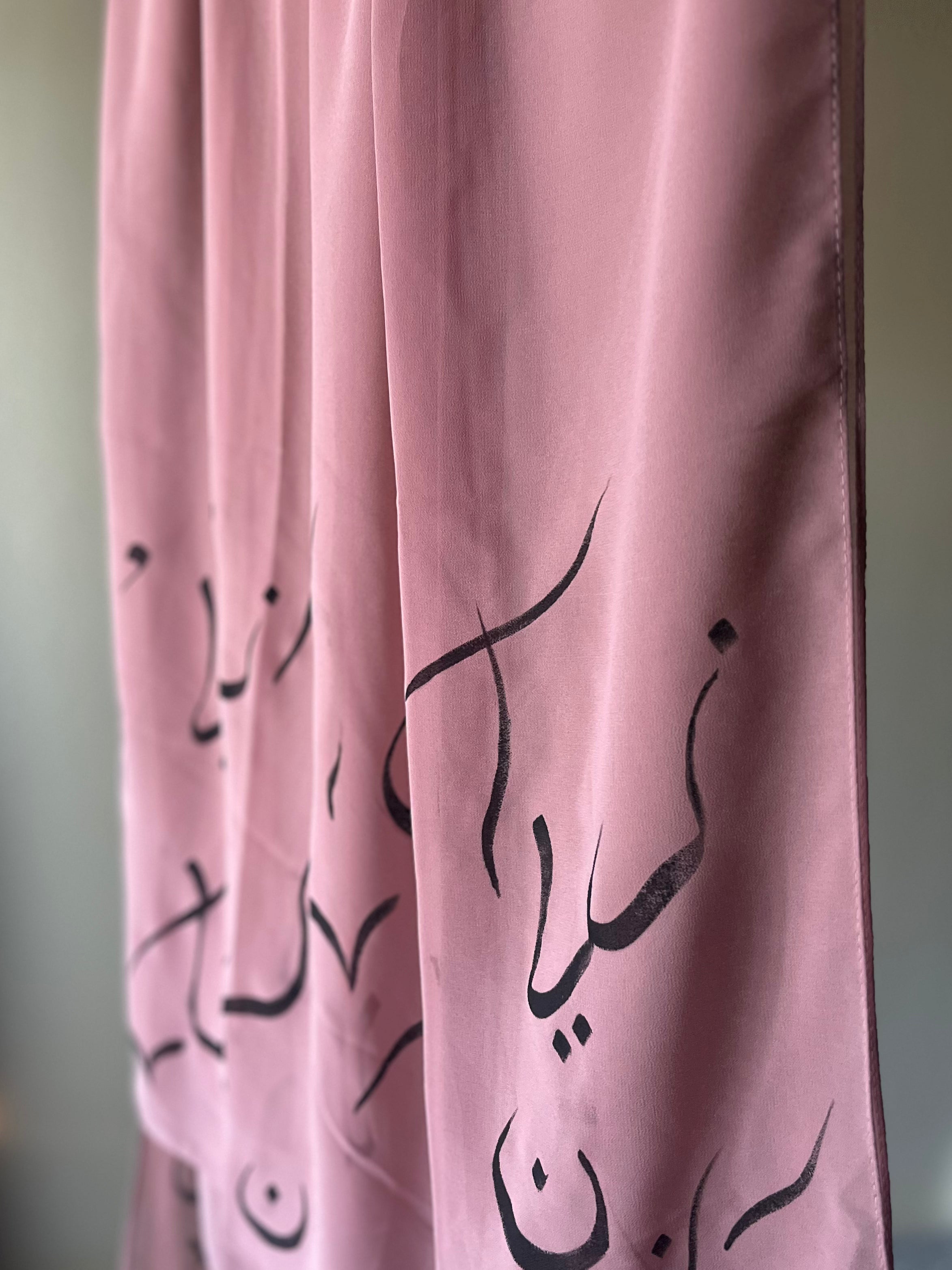 Name painted calligraphy chiffons