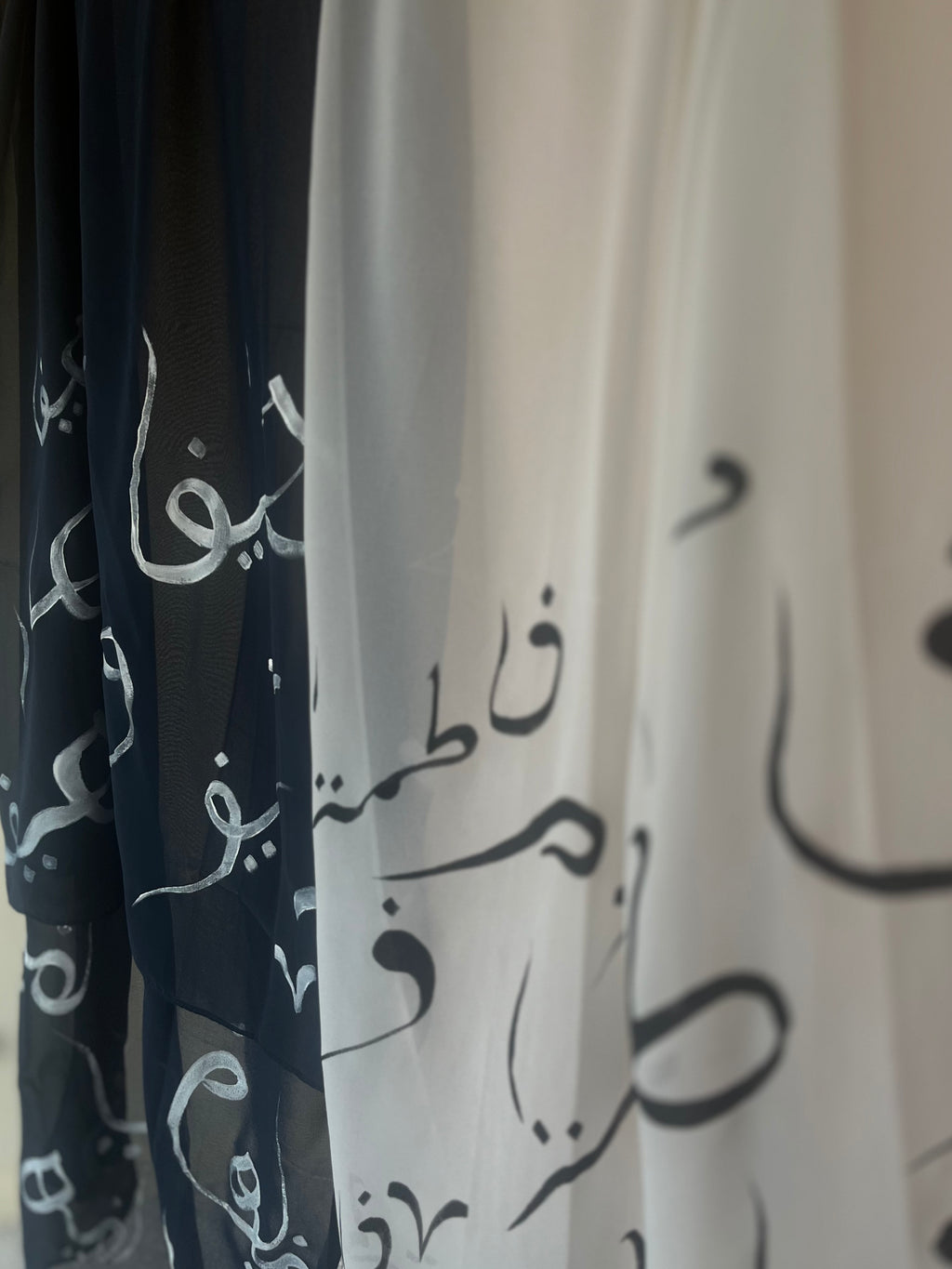 Name painted calligraphy chiffons