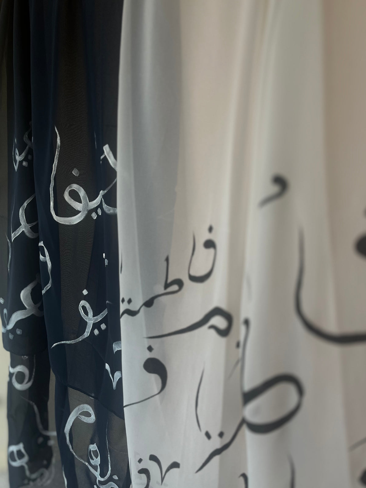 Name painted calligraphy chiffons